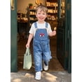 thumbnail image 6 of RUINIXCW Toddler Baby Boy Denim Overalls Tractor Embroidery Sleeveless Jumpsuit, 6 of 7