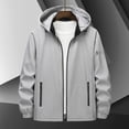 thumbnail image 2 of LEEy-world Mens Jackets Lightweight Men's Outdoor Tactical Jacket Winter Full Zip Warm Polar Jackets Casual Stand Collar Windproof Coats Grey,XL, 2 of 5