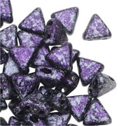 Tweedy Violet 9 Gram Kheops Par Puca 6mm 2 Hole Triangle Czech Glass, Loose Beads,