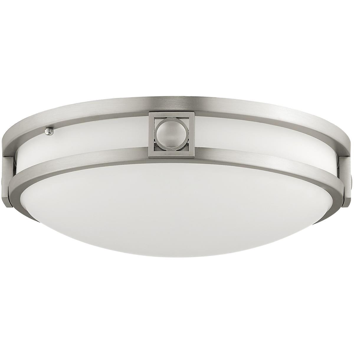 2 Light Brushed Nickel Ceiling Light fixture with Steel base material