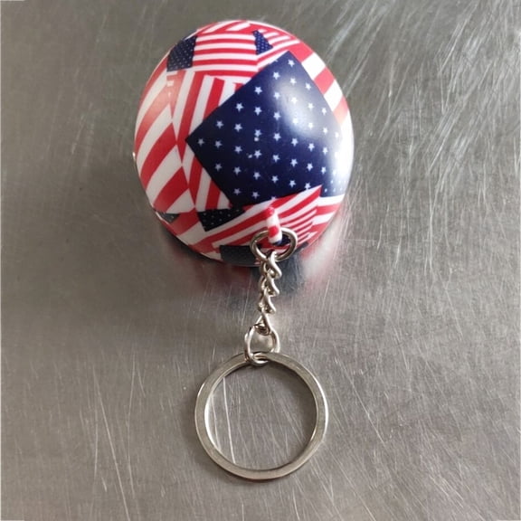 COSMOBETTY National Flag Keychain American Flag Metal for Car 4x4cm 1Set
