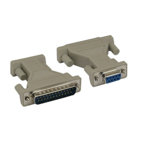 Kentek DB25 Male to DB9 Female, Male to Female M/F Serial AT Modem Adapter Gender Changer Coupler RS-232 Molded Peripheral Printer