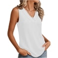 thumbnail image 5 of AherBiu Tank Tops for Women Summer Comfy Fitted Sleeveless Top Tees Tshirt V Neck Casual Ruched Tunic Tanks, 5 of 8