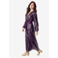 thumbnail image 3 of Roaman's Women's Plus Size Allover Sequin Wrap Maxi Dress, 3 of 4