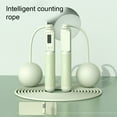 thumbnail image 3 of PVC Jump Rope Portable Replacement Digital Solid Color Indoor Outdoor Button Control Ergonomic Adjustable Jumping Ropes Green 2 in 1, 3 of 9