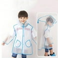 thumbnail image 2 of Kids Poncho Girls Boys Cute Cartoon Baby Transparent Fashion Wrapped Eva Rainy Day Outdoor Convenient Durable Lightweight Sky Blue Rain Coat Sizes L, 2 of 7