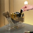 thumbnail image 3 of Caja de Almacenamiento de Cosméticos de Escritorio, Organizador de Brochas de Maquillaje, Compartimento para Joyas y Lápiz Labial, Contenedor para Estante de Baño y Encimera., 3 of 5