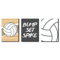 Big Dot of Happiness Bump, Set, Spike - Volleyball - Sports Nursery Wall Art, Kids Room Decor & Game Room Decor - 7.5 x 10 inches - Set of 3 Prints