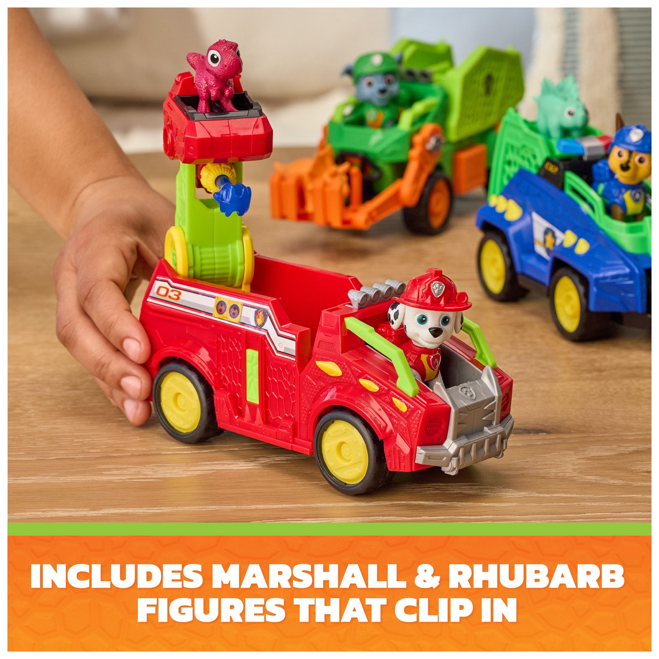 PAW Patrol: The Dino Movie Marshall Dino Rescue Firetruck, Ages 3+