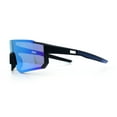 thumbnail image 6 of Boys Color Mirror 90s Shield Rimless Wrap Sport Plastic Sunglasses Black Blue - Blue Mirror, 6 of 8