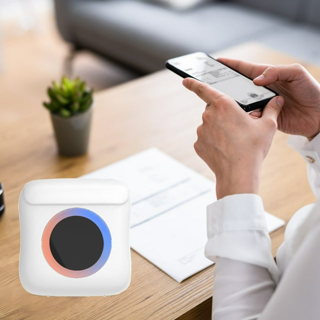 PEONAVET Mini Printer Mini Printer Portable Mini Wireless Bluetooth HD Printers with Colorful Light Compatible for android and IOS, Can Print Question Bank, Photos, Labels, Documents, Etc.