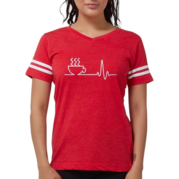 CafePress - Coffee Heartbeat T Shirt - Womens Football Shirt