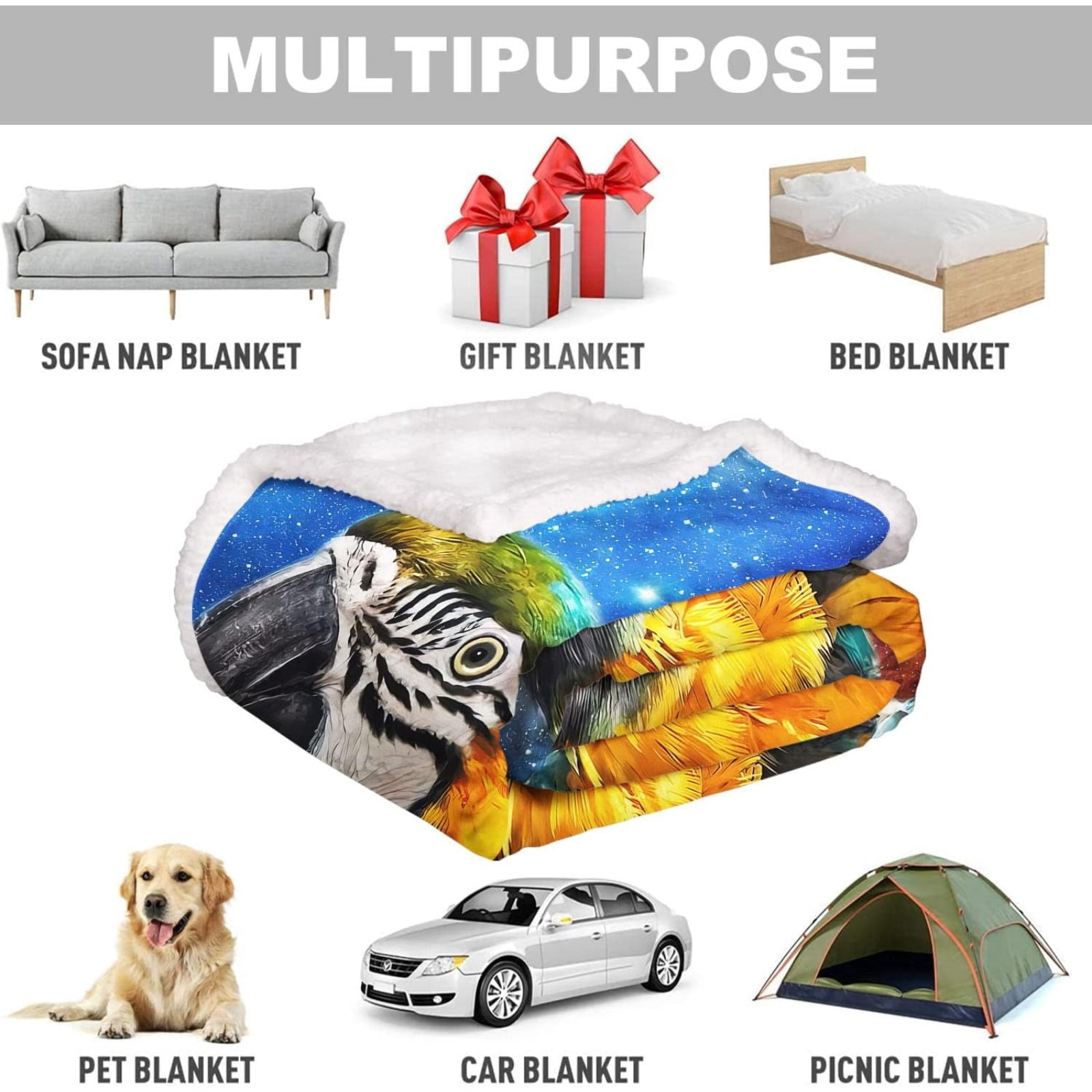 50" x 60"Animal Print Fleece Throw Blankets for Couch Sofa Bed, Manatee Family Sherpa Blanket, Super Soft Warm and Lightweight
