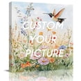 thumbnail image 2 of Spring Floral Wall Art Painting on Canvas, Hummingbird Summer Botanical Watercolor Canvas Art Home Prints Wall Art Framed Modern Artwork for Living Room Bedroom Wall Decor 20x20in, 2 of 9