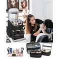 thumbnail image 2 of Mochila de maquillaje Relavel, grande, con 3 bolsas transparentes, color negro, 2 of 8