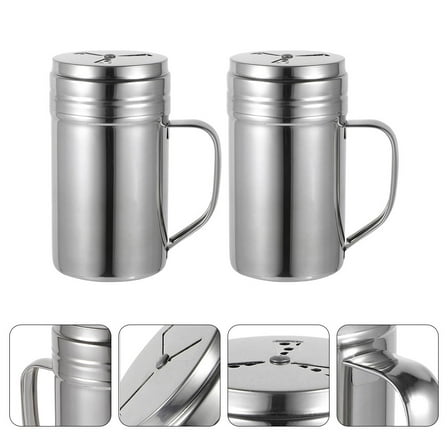 PTOOTP 2pcs Stainless Steel Salt and Pepper Shakers Set with Lids for Travel and Kitchen Use