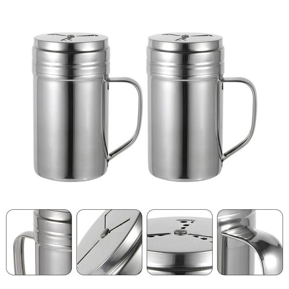 PTOOTP 2pcs Stainless Steel Salt and Pepper Shakers Set with Lids for Travel and Kitchen Use