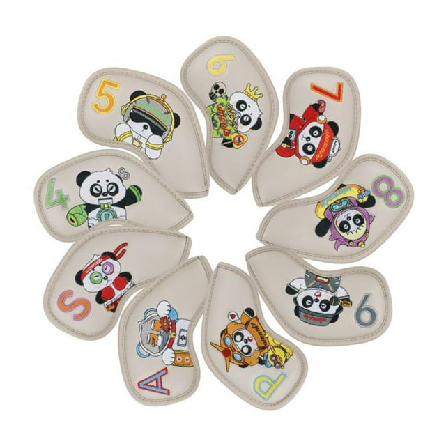 9 Uds. Fundas para cabeza de hierro de Golf 4-9 P A S protección decorativa regalo para golfistas Marrón kusrkot Cubierta de cabeza de hierros de golf