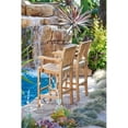 thumbnail image 3 of Home Square 30" Classic Teak Wooden Patio Bar Stool in Natural - Set of 3, 3 of 5