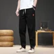 thumbnail image 3 of Pantalones ajustados de otoño e invierno para hombre, pantalones deportivos lisos, ajustados, recortados, pantalones deportivos para hombre, mallas, estéticas, sexys, sexys, sueltos, 3 of 5