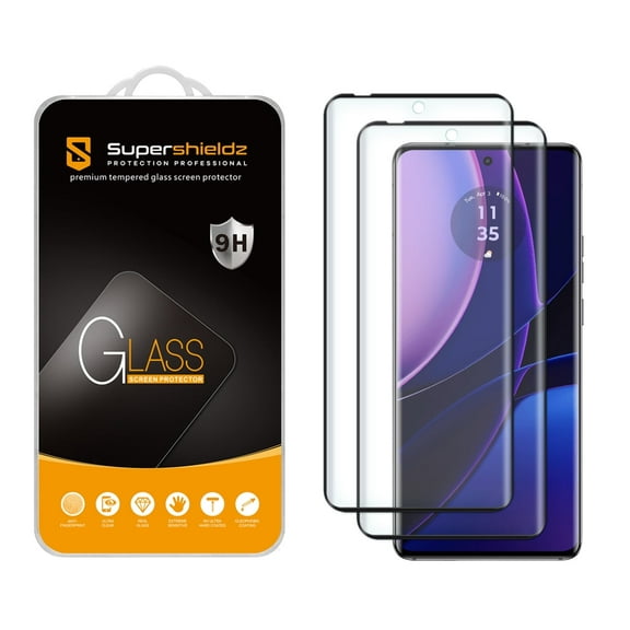 (2 Pack) Supershieldz Designed for Motorola Edge (2023) Tempered Glass Screen Protector, 3D Curved Glass, Anti Scratch, Bubble Free (Black)