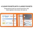 thumbnail image 4 of Car Registration and Insurance Holder, Leather Registration and Insurance Card Holder, Vehicle Glove Box Organizer - For Documents, Cards, License (Orange) Orange, 4 of 5