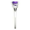 thumbnail image 3 of Solitaire Engagement Ring for Women - 1ct Natural Amethyst in 18K White Gold Promise Ring, 3 of 6