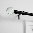 thumbnail image 2 of EXCLUSIVE HOME Crystal Ball 1" Curtain Rod and Finial Set, Matte Black, Adjustable 84"-160", 2 of 5