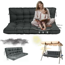 Replacement Cushions for Outdoor Swing, Swing Replacement Cushions Thicken 4" with Backrest, Waterproof Bench Cushions for Patio Furniture Porch Swing Cushions (Dark Gray)
