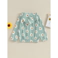 thumbnail image 4 of CIYCuIT Kids Girl Hood Jacket Toddler Daisy Print Long Sleeve Zipper Hooded Sweatshirt Coat Little Girls Casual Outerwear Daily Clothes 3T 4T 5T 6T 7T 8T, 4 of 8