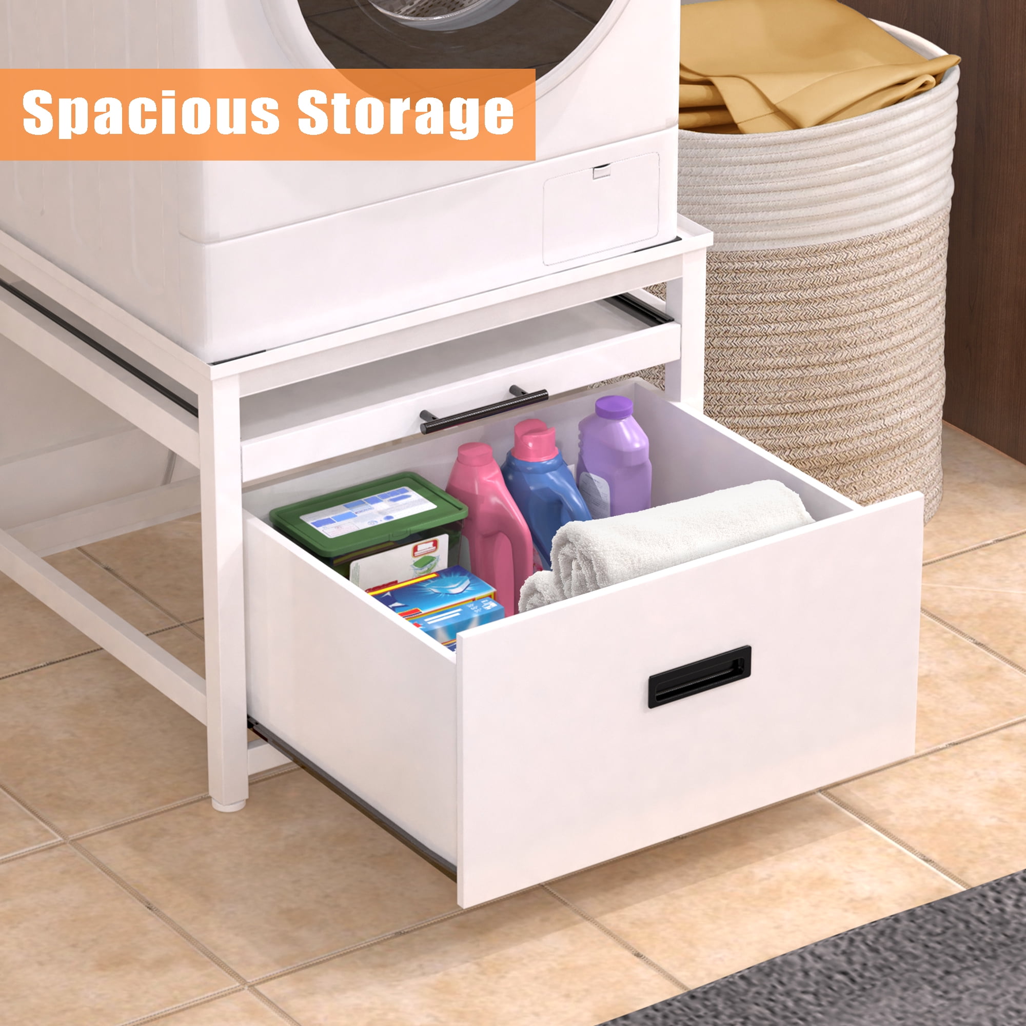 Washer Dryer Pedestal Stand, 24.1" Laundry Pedestal for Compact Washing Machine