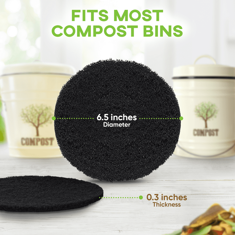 Extra Thick Filters for Kitchen Compost Bins - Fits All Compost