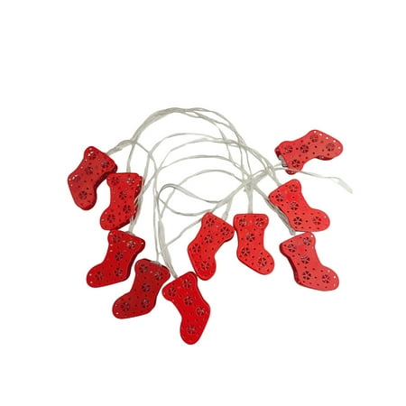 

One opening Christmas String Light Hollow Out Sock Shaped Pendant with LED Light