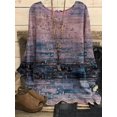 thumbnail image 3 of Jersey de manga larga para mujer, Camiseta con estampado de nuevo diseño, cuello redondo, holgado, talla grande, elegante, Vintage, otoño e invierno, 2022, 3 of 3