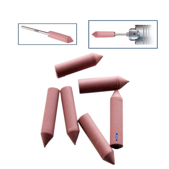 Silicone Bullet Points Pink Extra Fine Grit Pkg 6 Jewelry Polishing Metal Dental
