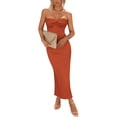 thumbnail image 1 of Vestido PRETTYGARDEN Strapless con Nudo Torcido Ajustado Maxi Rojo Óxido XL, 1 of 8