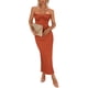 thumbnail image 1 of Vestido PRETTYGARDEN Strapless con Nudo Torcido Ajustado Maxi Color Óxido Talla M, 1 of 8