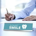 thumbnail image 4 of Signs ByLITA In trouble? Smile Dental Office Decor Silver Frame, Desk Sign (2x8“), 4 of 4