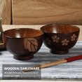 thumbnail image 3 of Shisuyan 2Pcs Japanese Style Wood Dish Assorted Color Bowl for Kitchen, 3 of 8