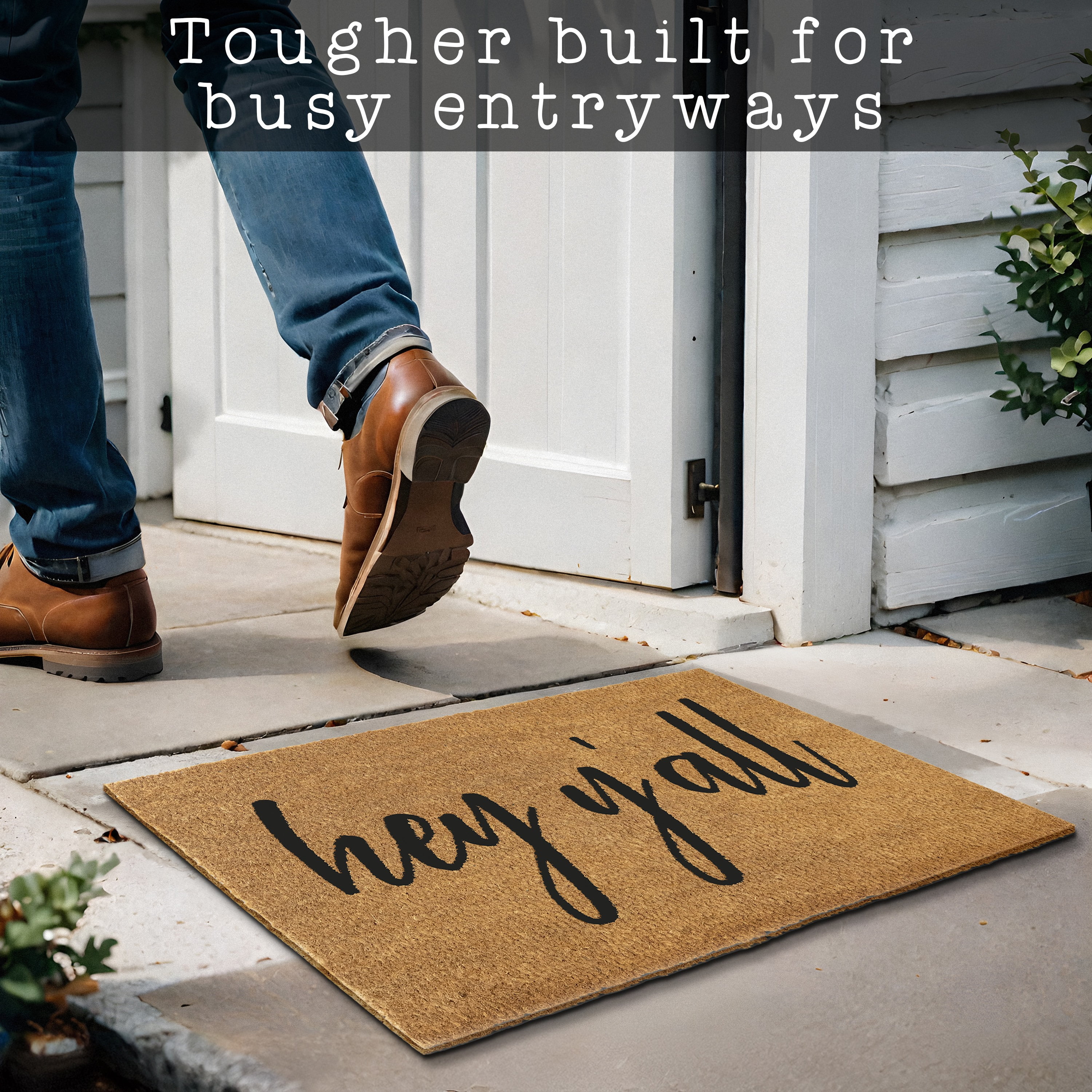 MAINEVENT Hey Yall Doormat 30x17 Inch Coir Door Mat Outdoor Welcome Mat for Outside