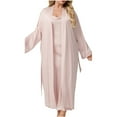 thumbnail image 2 of purcolt Womens Plus Size Robe Set Long Sleeves Bride Wedding Party Robes with Cami Sleep Dress Nightgown 2 Piece Sleepwear, 2 of 6