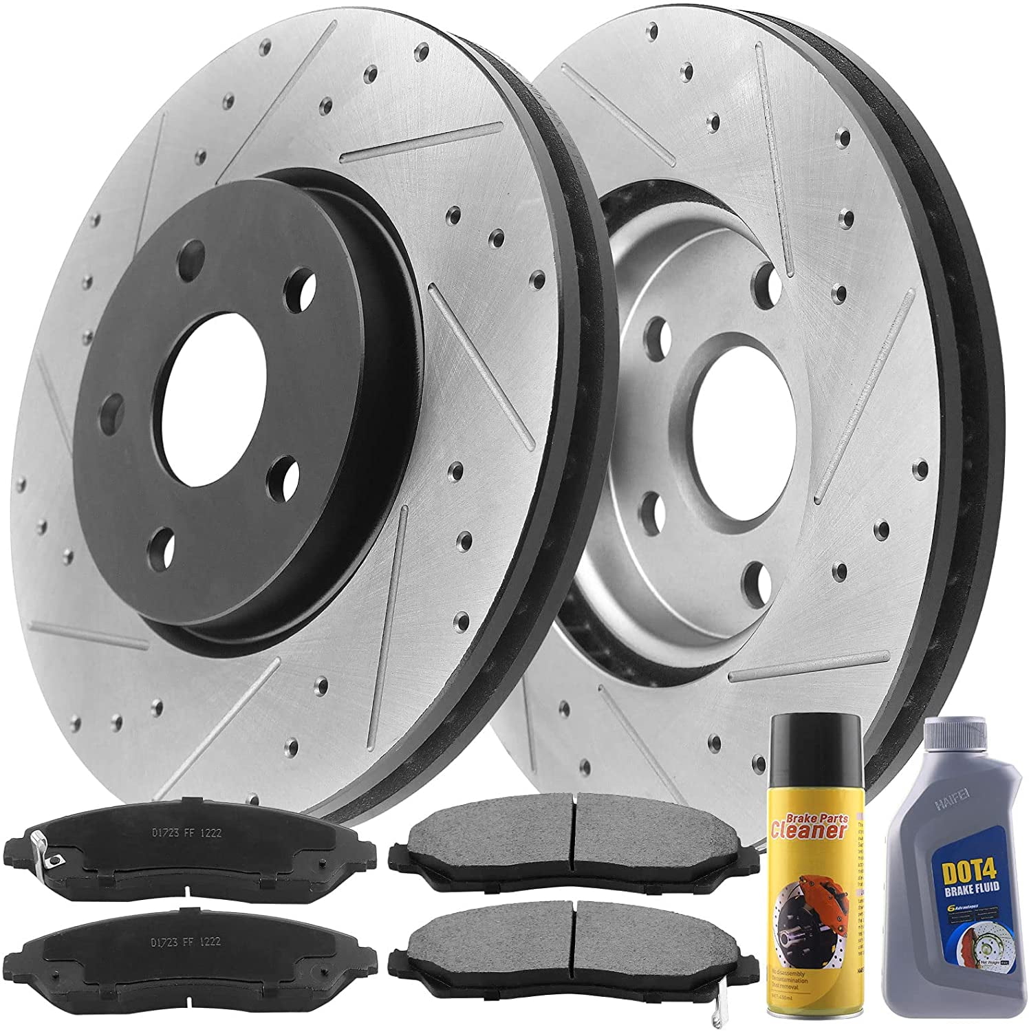 MotorbyMotor Front Brake Rotors 320mm Drilled & Slotted Design Brake