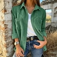 thumbnail image 6 of ClodeEU Women's Corduroy Long Sleeve Button Shirt Jacket,Casual Loose Fit Fall Outerwear ,Women's Plus L, 6 of 7