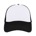 thumbnail image 2 of Toptie 5 Panel Trucker Hat Mesh Back Snapback Hat with Braid for Men & Women-Black/White, 2 of 8