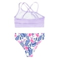 thumbnail image 4 of CHICTRY Girls 2-Piece Swimsuit Crop Top with Bikini Briefs Bathing Suit Beach Wear Lavender&White Flowers 10, 4 of 5