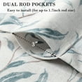 thumbnail image 3 of VOGOL One Panel Leaves Pattern Tie-up Adjustable Valance, Curtain Shades for Bathroom Kitchen, Pocket Top, 52x18 inch, Blue, 3 of 7