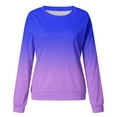 thumbnail image 4 of Woman Long Sleeve Round Neck Printing Blouse Autumn Causal Pullover Tops for Women Fashion Purple,S, 4 of 5