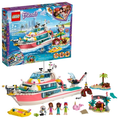 LEGO Friends Rescue Mission Boat Building Kit Sea Creatures for Creative Play 908pc