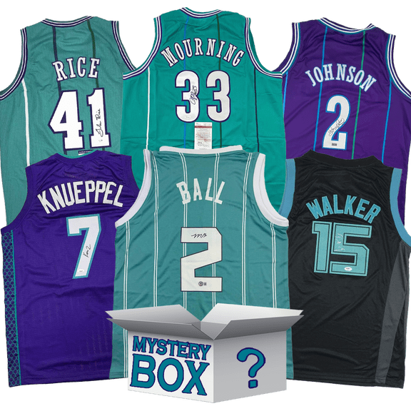 Autographed/Signed Charlotte Basketball Jersey Mystery Box with PSA JSA or Beckett COA