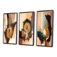 thumbnail image 3 of Designart "Infinite Possibilities in Terra Rosa's Realm II" Abstract Framed Wall Art Set Of 3 - Brown Modern Frame Canvas Set For Living Room Decor, 3 of 6